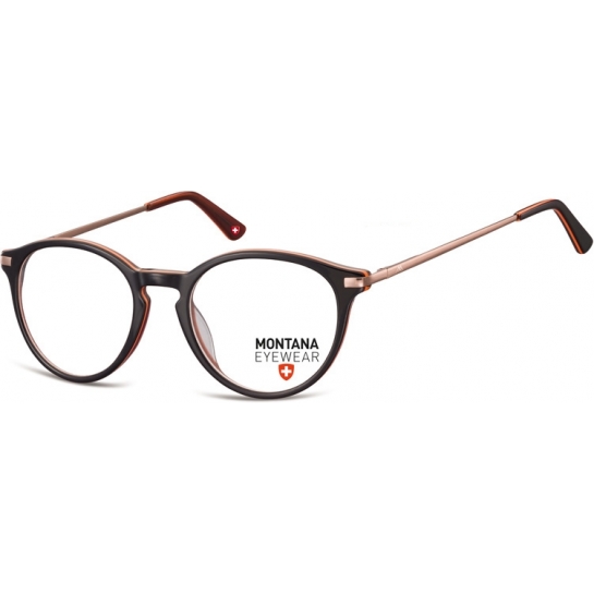 Okrągłe Okulary oprawki optyczne,lenonki korekcyjne Montana MA63D ciemny brązowy + pomarańczowy